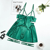 Fancy Satin Lingerie for Women / Sexy Exotic Outfit with Open Bra - EVE's SECRETS