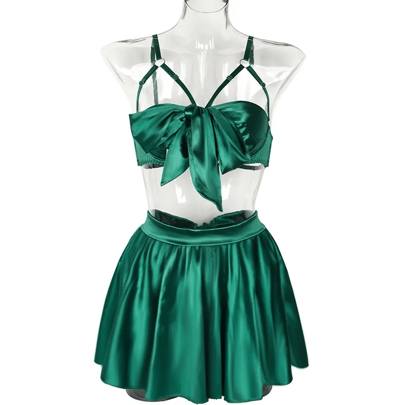 Fancy Satin Lingerie for Women / Sexy Exotic Outfit with Open Bra - EVE's SECRETS