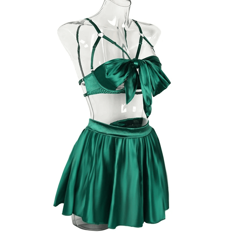 Fancy Satin Lingerie for Women / Sexy Exotic Outfit with Open Bra - EVE's SECRETS