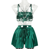 Fancy Satin Lingerie for Women / Sexy Exotic Outfit with Open Bra - EVE's SECRETS