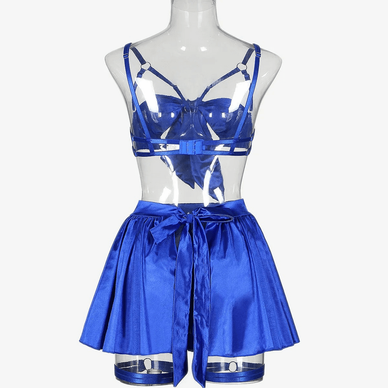 Fancy Satin Lingerie for Women / Sexy Exotic Outfit with Open Bra - EVE's SECRETS