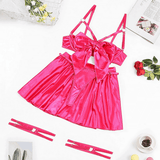 Fancy Satin Lingerie for Women / Sexy Exotic Outfit with Open Bra - EVE's SECRETS