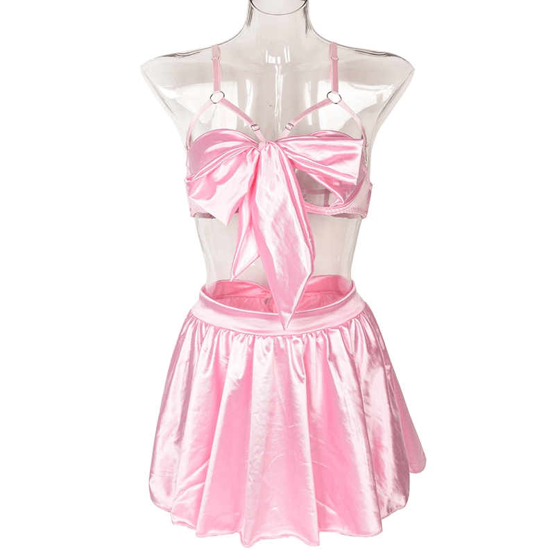 Fancy Satin Lingerie for Women / Sexy Exotic Outfit with Open Bra - EVE's SECRETS