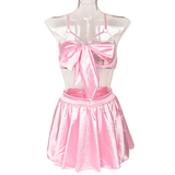 Fancy Satin Lingerie for Women / Sexy Exotic Outfit with Open Bra - EVE's SECRETS