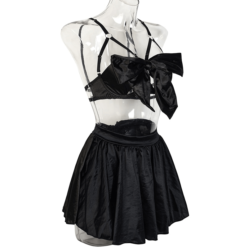 Fancy Satin Lingerie for Women / Sexy Exotic Outfit with Open Bra - EVE's SECRETS