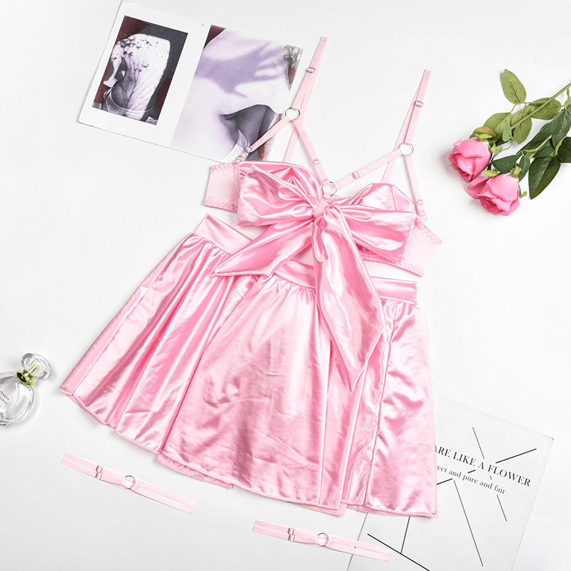 Fancy Satin Lingerie for Women / Sexy Exotic Outfit with Open Bra - EVE's SECRETS