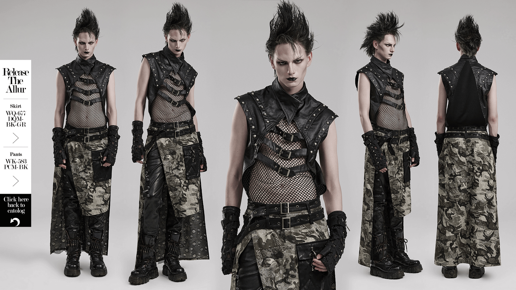 Fashionable Gothic Vest for Men with Rivets and Buckles