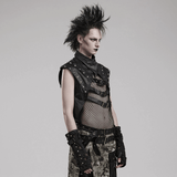 Fashionable Gothic Vest for Men with Rivets and Buckles