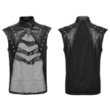 Fashionable Gothic Vest for Men with Rivets and Buckles