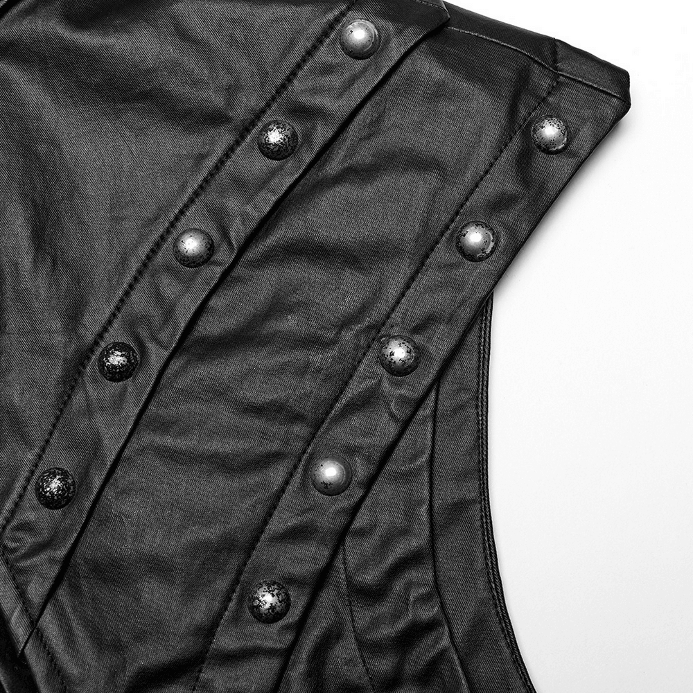 Fashionable Gothic Vest for Men with Rivets and Buckles