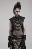 Fashionable Gothic Vest for Men with Rivets and Buckles