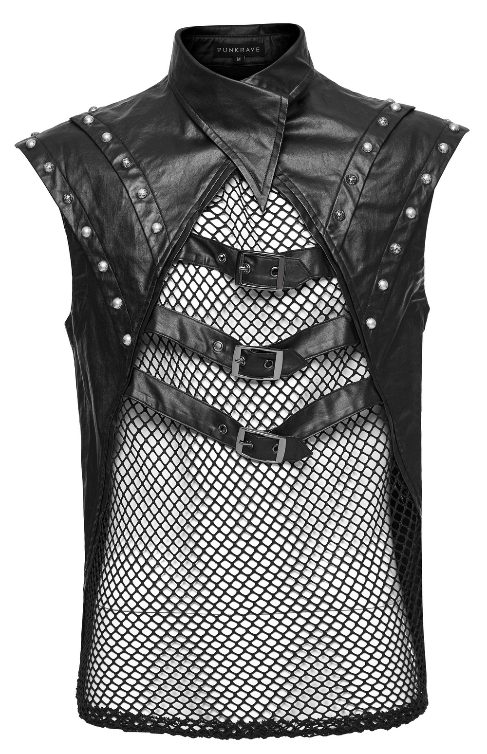 Fashionable Gothic Vest for Men with Rivets and Buckles