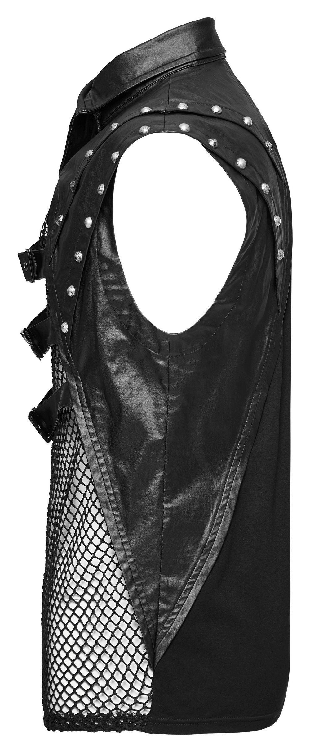 Fashionable Gothic Vest for Men with Rivets and Buckles