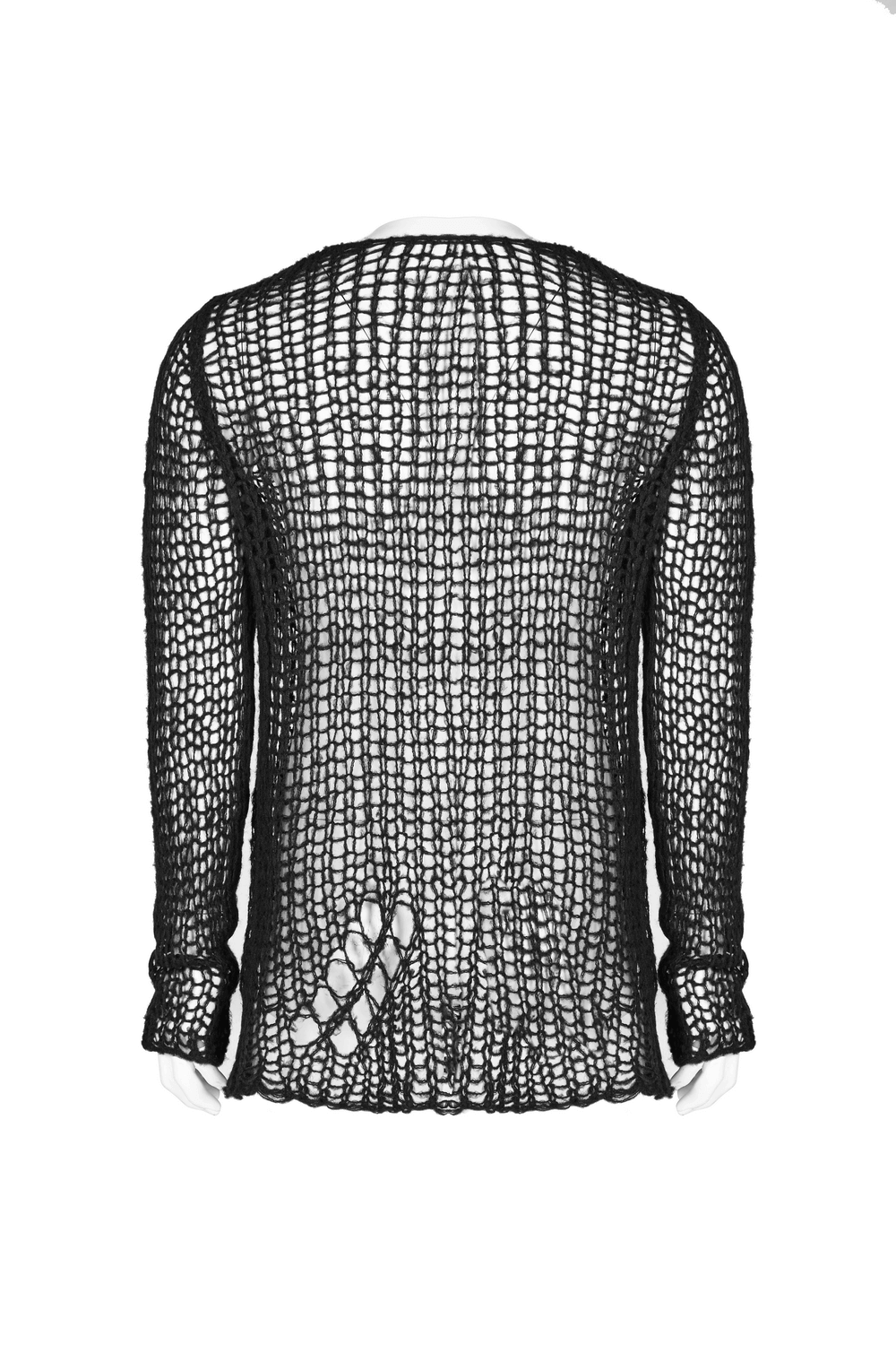 Fashionable Mesh Knit Pullover - Modern and Airy