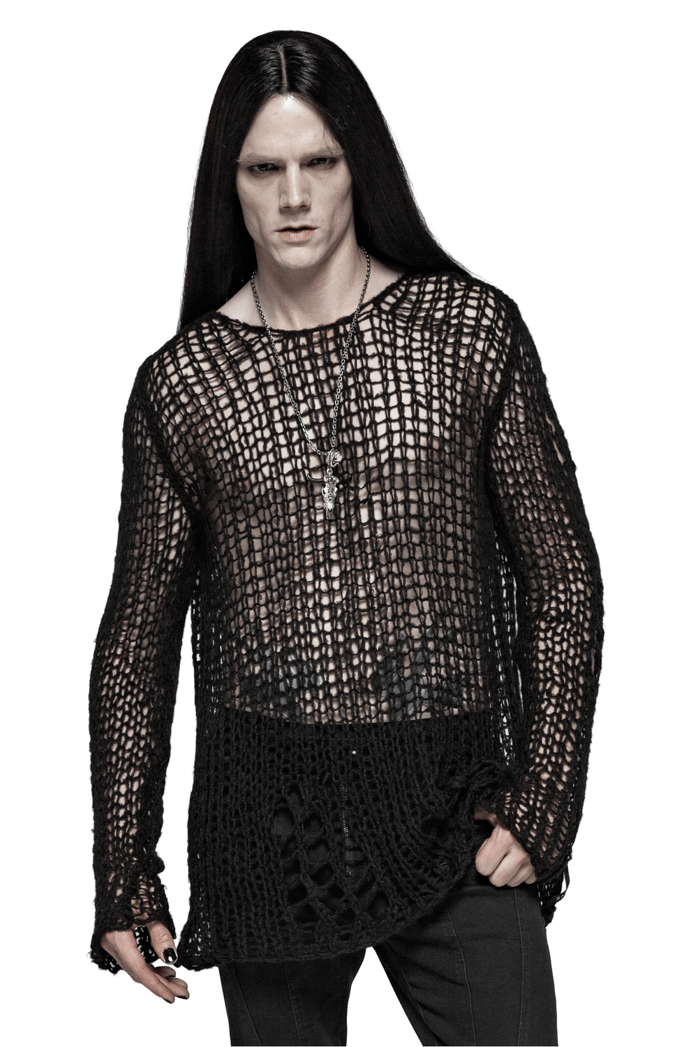 Fashionable Mesh Knit Pullover - Modern and Airy