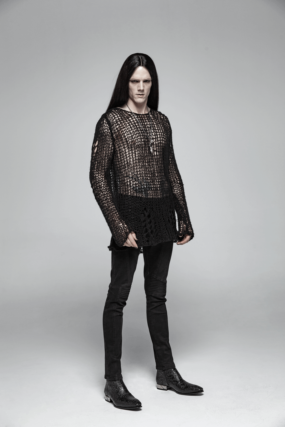 Fashionable Mesh Knit Pullover - Modern and Airy
