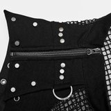 Fashionable Punk Mesh Vest for Men with Denim Accents