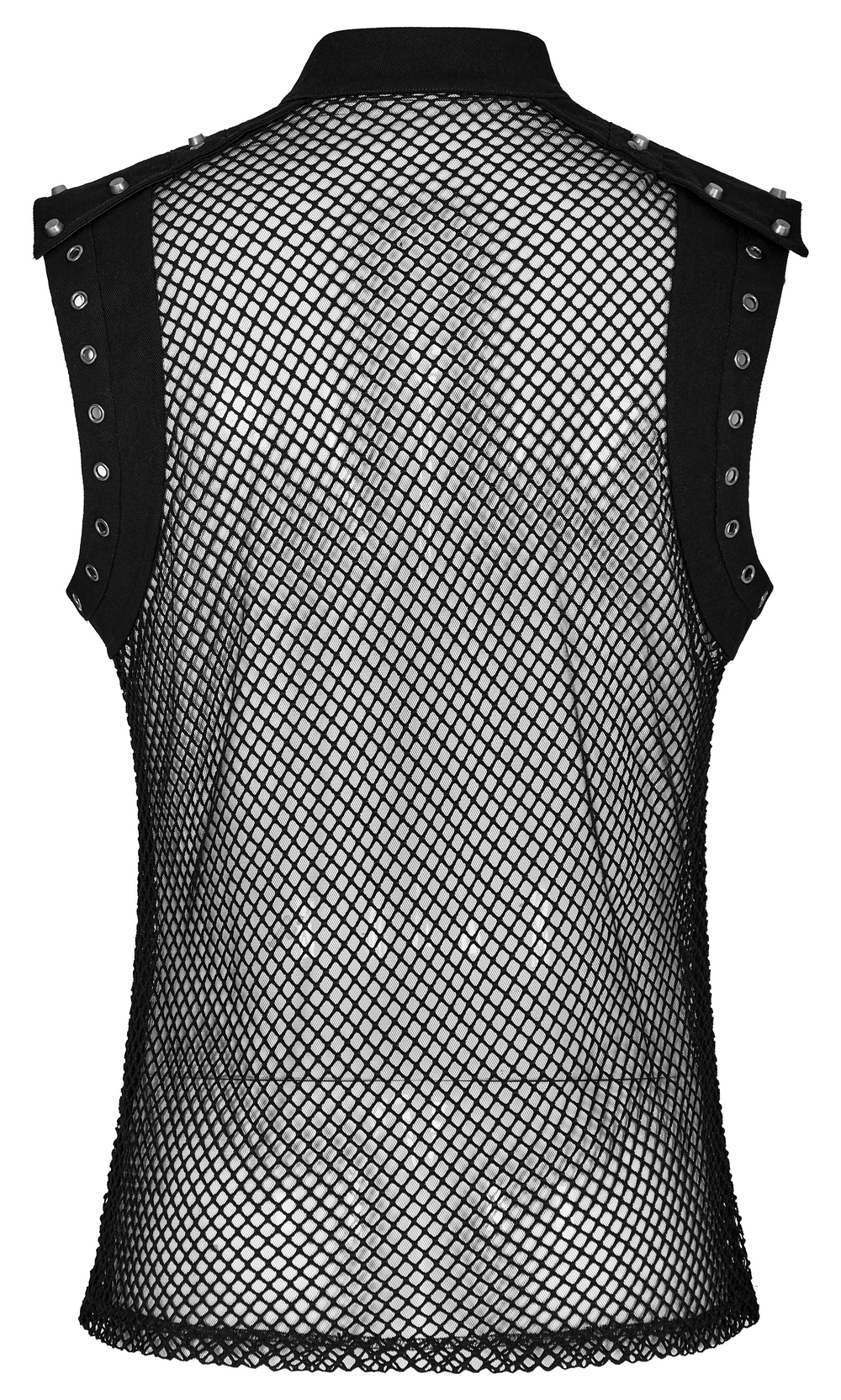 Fashionable Punk Mesh Vest for Men with Denim Accents