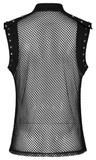 Fashionable Punk Mesh Vest for Men with Denim Accents