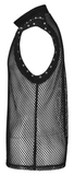 Fashionable Punk Mesh Vest for Men with Denim Accents