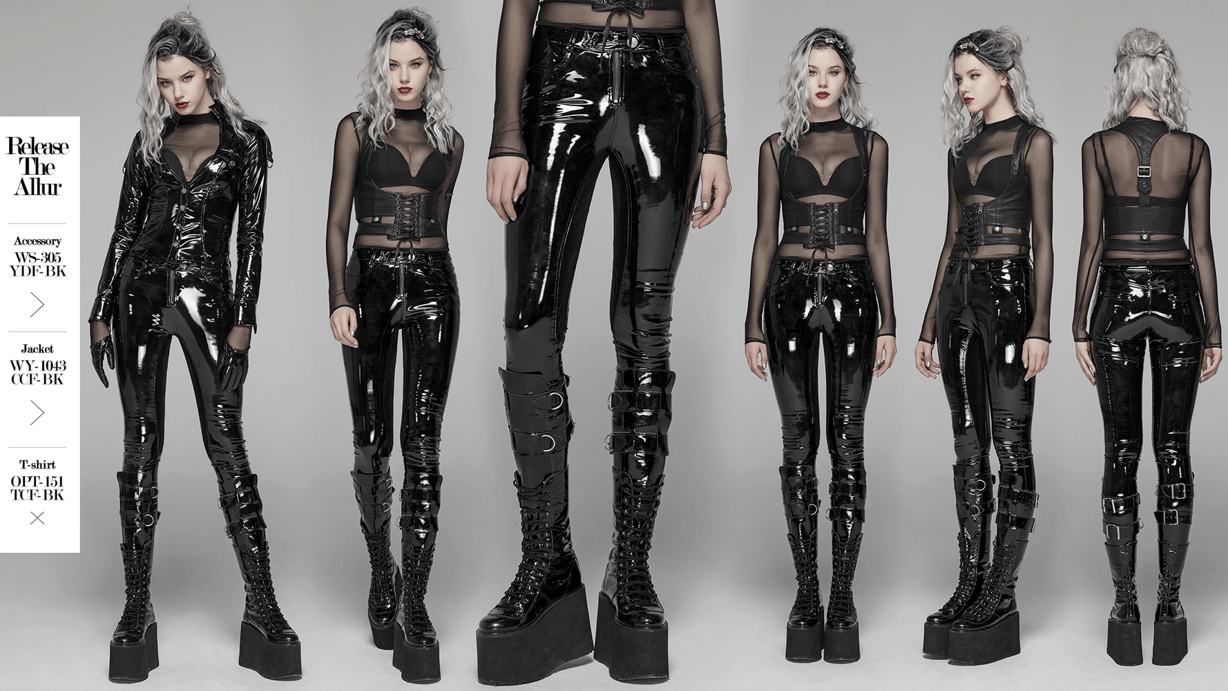 Fashionable Sleek Black Vinyl Leggings for Women