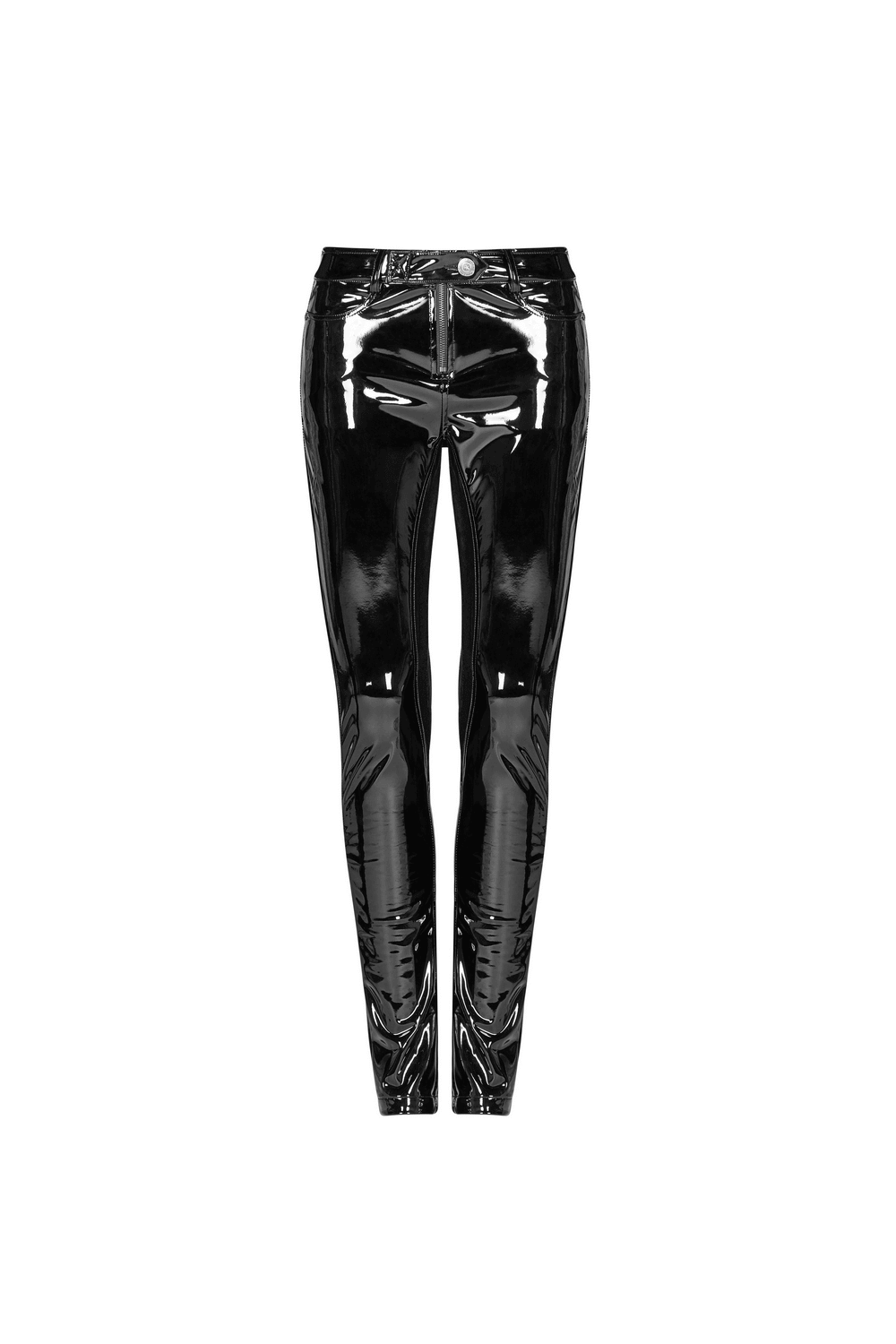 Fashionable Sleek Black Vinyl Leggings for Women