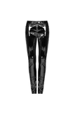 Fashionable Sleek Black Vinyl Leggings for Women
