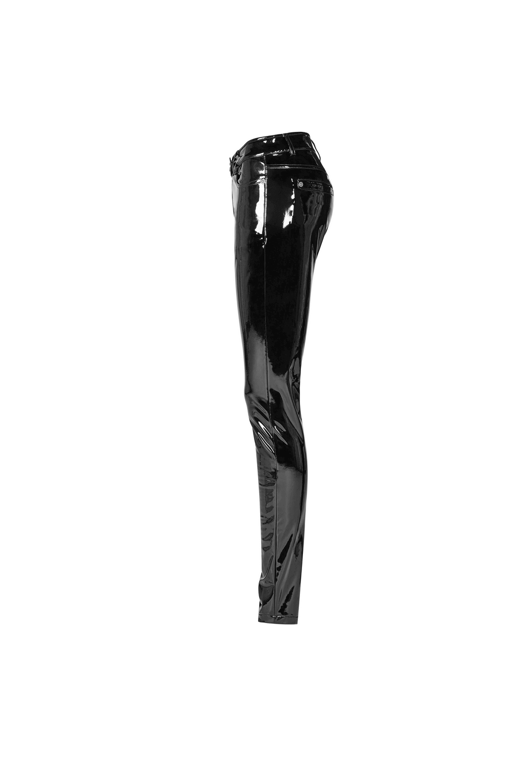 Fashionable Sleek Black Vinyl Leggings for Women