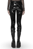 Fashionable Sleek Black Vinyl Leggings for Women