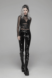 Fashionable Sleek Black Vinyl Leggings for Women