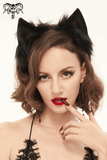Faux Fur Cat Ears Headdress: Gothic Headwear for Women
