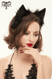 Faux Fur Cat Ears Headdress: Gothic Headwear for Women