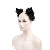 Faux Fur Cat Ears Headdress: Gothic Headwear for Women