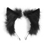 Faux Fur Cat Ears Headdress: Gothic Headwear for Women