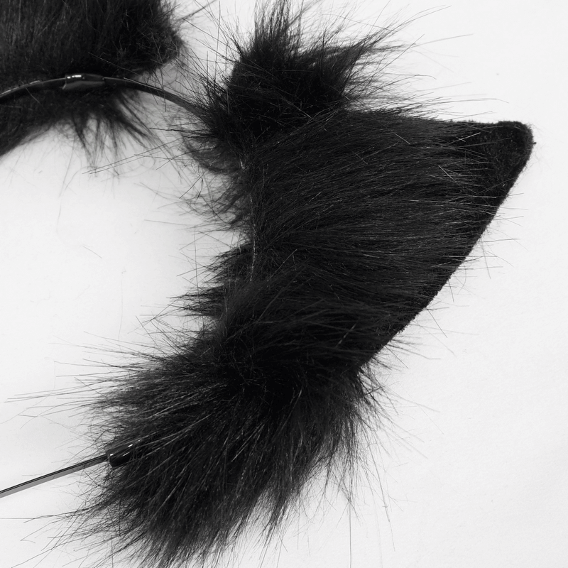 Faux Fur Cat Ears Headdress: Gothic Headwear for Women
