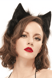 Faux Fur Cat Ears Headdress: Gothic Headwear for Women