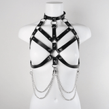 Female PU Leather Suspenders Garter Belt / Women's Punk Body Harness Underwear - EVE's SECRETS