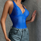 See-Through Plunge V-Neck Bodysuit Lingerie / Women's Backless Erotic Apparel - EVE's SECRETS