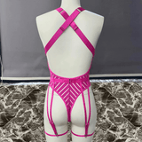 See-Through Plunge V-Neck Bodysuit Lingerie / Women's Backless Erotic Apparel - EVE's SECRETS