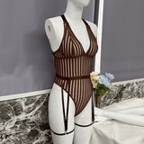 Female See-Through Deep-V Bodysuit Lingerie / Women's Backless Halter Erotic Apparel - EVE's SECRETS