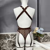 Female See-Through Deep-V Bodysuit Lingerie / Women's Backless Halter Erotic Apparel - EVE's SECRETS