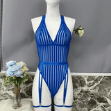 See-Through Plunge V-Neck Bodysuit Lingerie / Women's Backless Erotic Apparel - EVE's SECRETS
