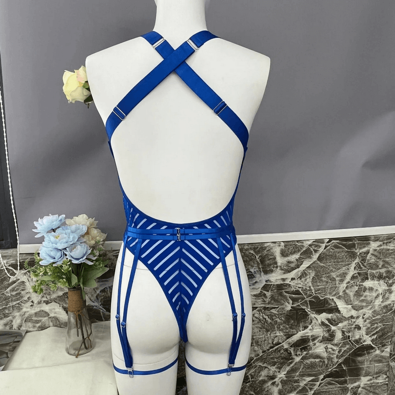See-Through Plunge V-Neck Bodysuit Lingerie / Women's Backless Erotic Apparel - EVE's SECRETS