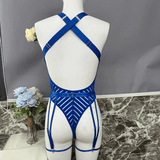 See-Through Plunge V-Neck Bodysuit Lingerie / Women's Backless Erotic Apparel - EVE's SECRETS