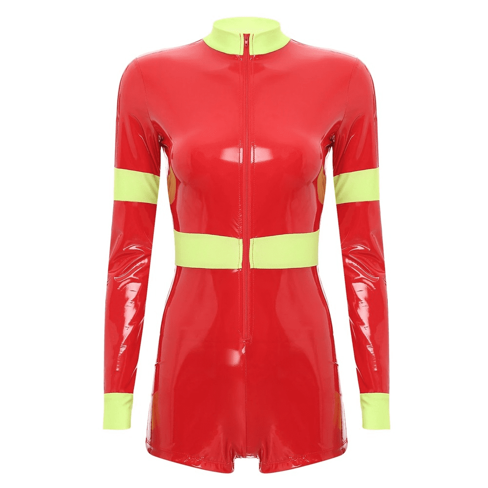 Firefighter Costume for Ladies / Sexy Long Sleeve Bodysuit