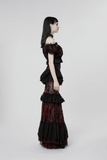 Women's Gothic Fishtail Skirt with Layered Floral Lace