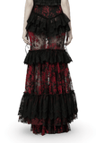 Women's Gothic Fishtail Skirt with Layered Floral Lace