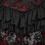 Women's Gothic Fishtail Skirt with Layered Floral Lace