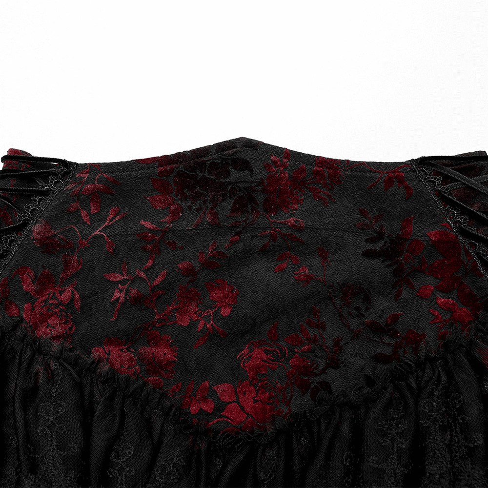 Women's Gothic Fishtail Skirt with Layered Floral Lace