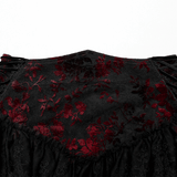 Women's Gothic Fishtail Skirt with Layered Floral Lace